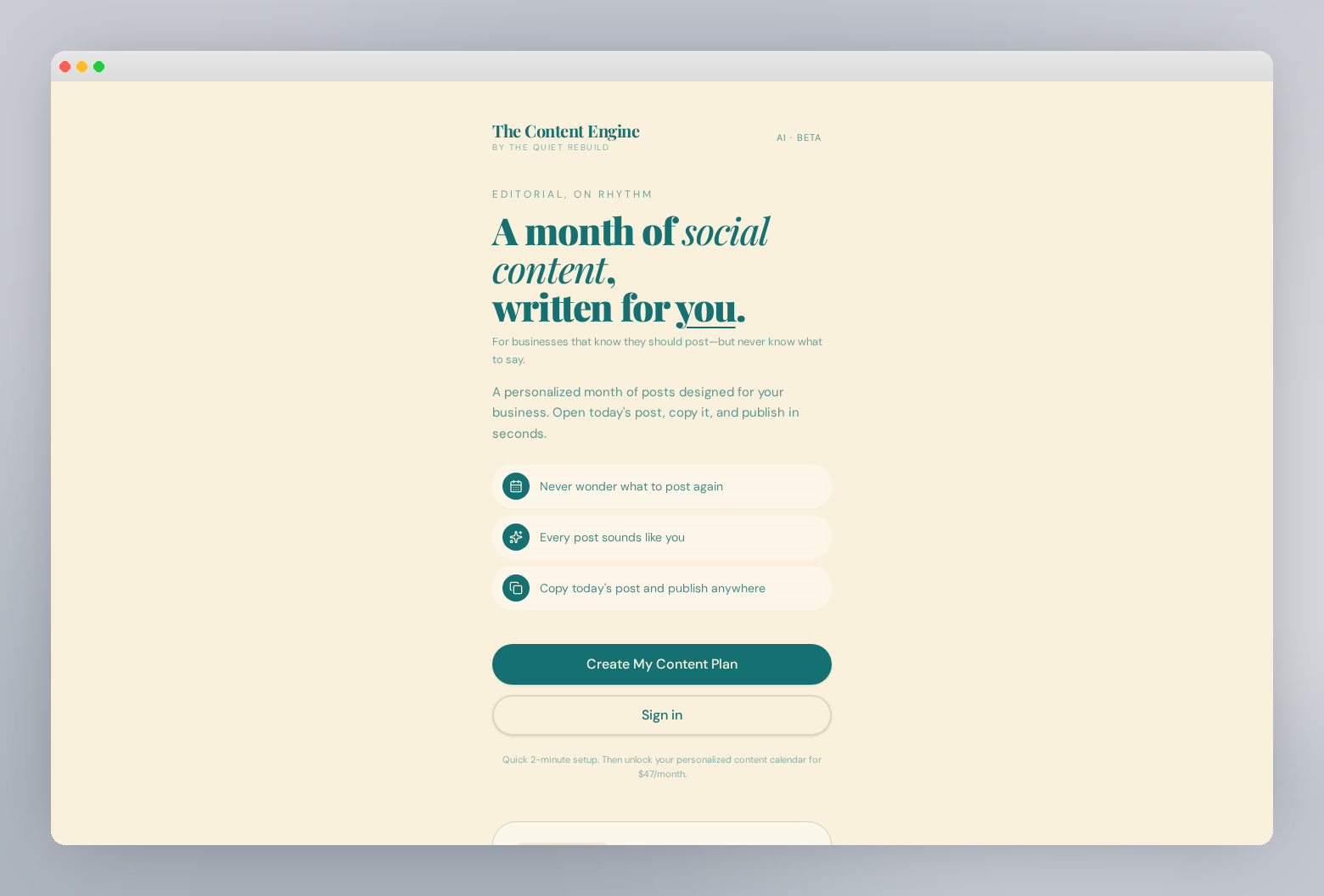 An App That Creates Personalized Content and Handles the Business Side — Custom App